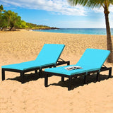 Tangkula Patio Wicker Lounge Chair, Outdoor Rattan Adjustable Reclining Backrest Lounger Chairs - Photo 4