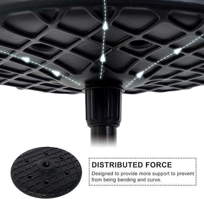 Sundale Outdoor Adjustable Umbrella Table, Portable Round Table Tray with Umbrella Hole, for Beach Patio Garden Poolside 20in Dia