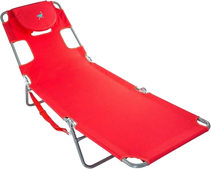 Ostrich Chaise Lounge Folding Portable Sunbathing Poolside Beach Chair (2 Pack) - Photo 3