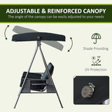 Outsunny 3-Seat Patio Swing Chair, Outdoor Porch Swing Glider with Adjustable Canopy, Removable Cushion - Photo 3