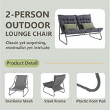 Patio Loveseat, Outdoor Double Chair, Oversized Padded Comfy Outdoor Love Seat, 2 Seater Couch with Cushion - Photo 5