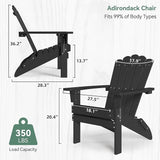 Adirondack Chairs, Folding Weather-Resistant Patio Chair with Wide Armrests & High Backrest, Fire Pit Chair for Garden - Photo 3