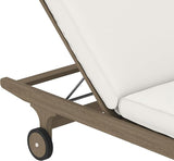 Modway Saratoga Teak Outdoor Chaise Lounge Chair in Weathered Gray White – Adjustable Wood Pool Lounge Chair with - Photo 9