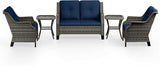5 Piece Patio Furniture Set, 2-Seater Loveseat, 2 Chairs and 2 Side Tables - Photo 9