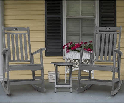 FUNBERRY Outdoor Rocking Chairs, HDPE All Weather Poly Lumber Rocker, High Back Patio Rockers Easy Assembly