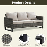 Rilyson Wicker Outdoor Patio Furniture Set - 5 Piece Patio Conversation Set with 2 Swivel Rocker Chairs - Photo 3