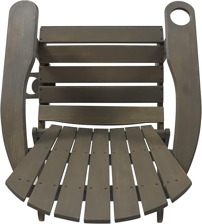 Christopher Knight Home Cheryl Outdoor Acacia Wood Folding Adirondack Chair, Gray