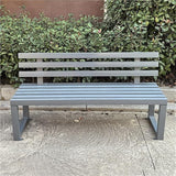 Outdoor Patio Benches, Garden Metal Bench with Backrest, Weatherproof Metal Garden Patio Bench, Bench Yard, Stadium - Photo 1