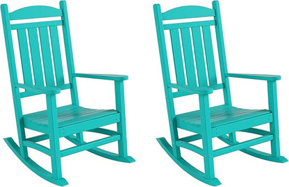 WestinTrends Malibu 3-Piece Set Outdoor/Patio Rocking Chairs (2 Seater), Turquoise