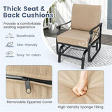 Black Metal Patio Glider Chair Outdoor Rocking Chair, Ergonomic Gliding Bench for Porch Garden Heavy Duty Lawn Furniture - Photo 8