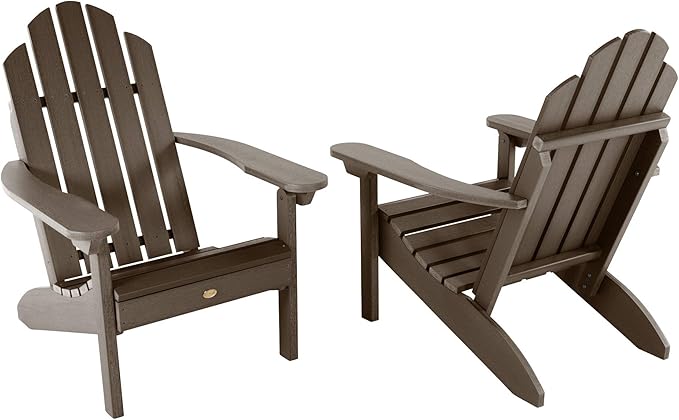 Highwood Classic Westport Adirondack Chairs, 2-Piece Set, Weathered Acorn