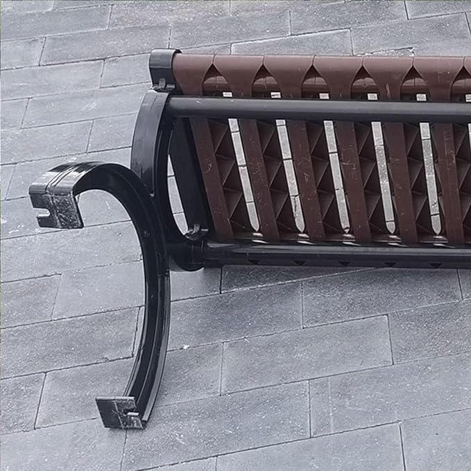 Outdoor Metal Garden Bench - Weather-Proof Park Furniture for Yard, Front Porch, and Pathway