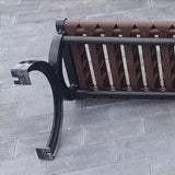 Outdoor Metal Garden Bench - Weather-Proof Park Furniture for Yard, Front Porch, and Pathway - Photo 4
