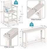 Ciokea Outdoor Bar Height Table Set of 5, 60" Extra Long Rectangle High Top Table and 4 Oversized Adirondack Chairs Set - Photo 2