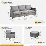 ovios Patio Furniture Set, 5 Pieces Outdoor Wicker Sofa Couch with Ottomans Comfy Cushions - Photo 7