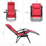 Devoko Patio Zero Gravity Chair Outdoor Folding Adjustable Reclining Chairs Pool Side Using Lawn Lounge Chair with - Photo 3