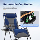 MAISON ARTS Oversized XXL Padded Zero Gravity Chair Set of 2, 30" Wide Seat Foldable Patio Recliner - Photo 5