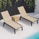 Patio Chaise Lounge Set of 2 with 4 Adjustable Backrest, Foldable Aluminum Chaise Lounge Chair Recliner for Outdoor - Photo 6