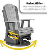 LuxCraft 2' Adirondack Swivel Glider - Available in 14 Colors, Dove Gray and Slate - Photo 4