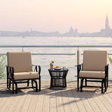 Tangkula Outdoor Patio Glider, Metal Framed Gliding Chair with Cushion - Photo 7