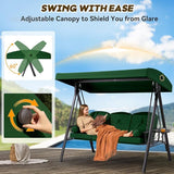 3 in 1 Outdoor Porch Swing with Canopy, 3 Seat Outdoor Swing for Adults, Patio Swing Chair with Thickened Cushions - Photo 3