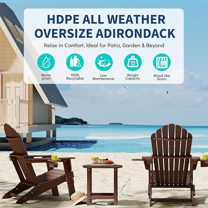 Plawdlik Folding Adirondack Chair [2026 Upgraded] - Photo 4
