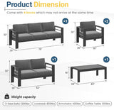 Solaste Aluminum Outdoor Patio Furniture Set, 7 Seats Patio Sectional Sofa with 5" Thick Cushion - Photo 2