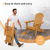 VINGLI Folding Adirondack Chairs Set of 4, Wood Adirondack Chair for Outdoor, Foldable Fire Pit Chairs for Patio, BBQ - Photo 6