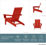 POLYWOOD Contemporary Modern Oversized Adirondack Chair in Sunset Red - Photo 3