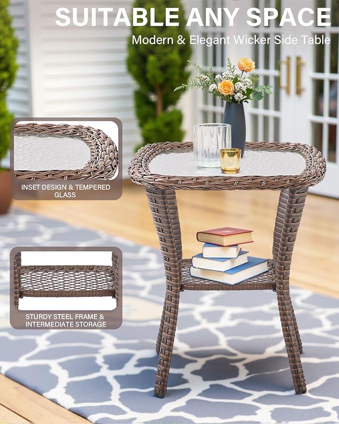 10 Piece High Back Outdoor Patio Furniture Set - Patio Conversation Set with Swivel Rocker Outdoor Chairs Set of 4 and - Photo 8