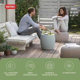 Keter Urban Knit Pouf Ottoman Set of 2 with Storage Table for Patio and Room Décor - Perfect for Balcony, Deck - Photo 10
