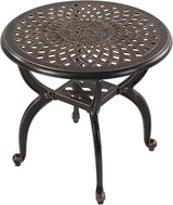 C/G Outdoor Side Tables, Cast Aluminum Patio End Tables, Anti-Rust Coffee Table for Garden Patio Lawn (Round-end Tables - Photo 3