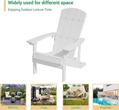 Adirondack Chairs, Plastic Adirondack Chair, All-Weather Resistant Adirondack Chairs, Widely Used in Outdoor, Fire Pit, Deck, Outside, Garden