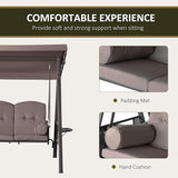 Outsunny 3-Seat Patio Swing Chair, Outdoor Porch Swing Glider with Adjustable Canopy, Removable Cushion - Photo 5
