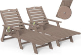 nalone Outdoor Chaise Lounge Chair Set of 2 with Wheels & Cup Holder - Photo 1