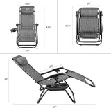 Devoko Patio Zero Gravity Chair Outdoor Folding Adjustable Reclining Chairs Pool Side Using Lawn Lounge Chair with - Photo 3