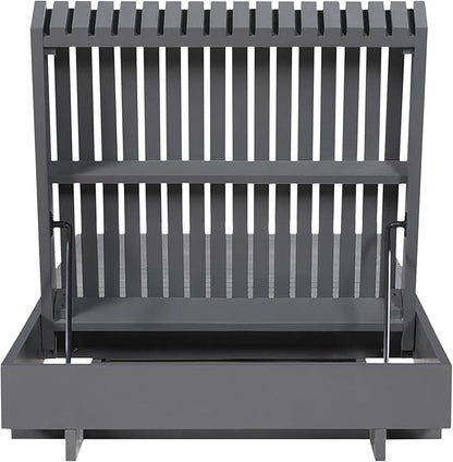Christopher Knight Home Habery Acacia Wood Chaise Lounge Chair Outdoor with Triple Folds Cushion, Wood Patio Chaise Lounge, Poolside Sun Lounger, Adjustable Backrest Sunbathing Chair, Gray+Cream