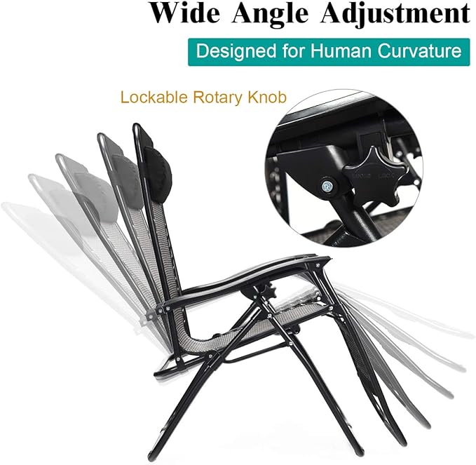 Tangkula Patio Rattan Zero Gravity Lounge Chair, Outdoor Folding Lounge Chair w/Removable Head Pillow - Photo 6