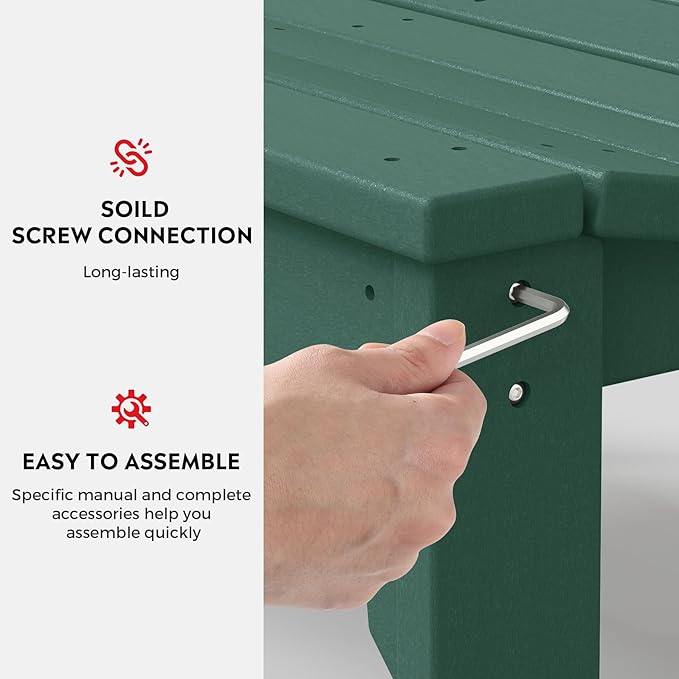 Costaelm Outdoor Benches Weatherproof, All Weather Resistant Park Bench Poly Lumber Backless Garden Bench Seat for Entryway Front Porch, Dark Green