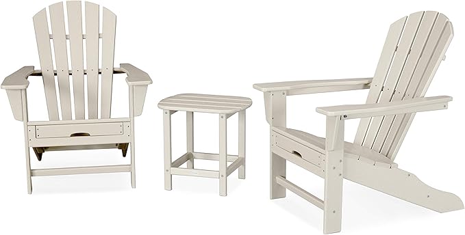 POLYWOOD Palm Coast Ultimate Adirondack Chair 3-Piece Set with Hideaway Ottoman
