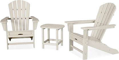 POLYWOOD Palm Coast Ultimate Adirondack Chair 3-Piece Set with Hideaway Ottoman