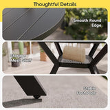 Betterhood 42” Outdoor Patio Table, Metal Patio Dining Table for All Weather, Round Outdoor Coffee Table - Photo 6