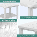 Patio Side Table, Outdoor HDPE Adirondack End Table for Patio, Backyard,Outdoor Side Table for Garden, Pool, Lawn,White - Photo 6