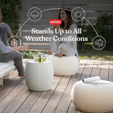 Keter Urban Knit Pouf Ottoman Set of 2 with Storage Table for Patio and Room Décor - Perfect for Balcony, Deck - Photo 4