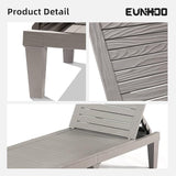 Outdoor Lounge Chaise, Adjustable Pool Lounge Chairs with 5 Positions Backrest - Photo 6