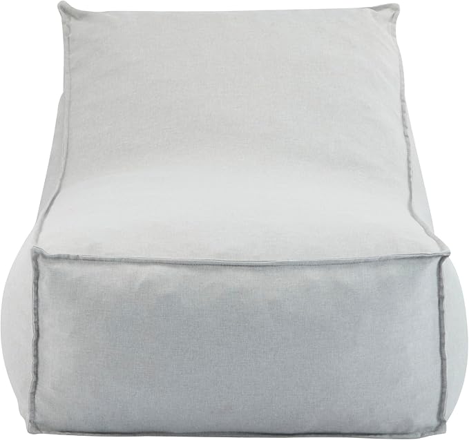 Christopher Knight Home Venny 48" L Outdoor Bean Bag Chair Set of 2, Fabric Bean Bag Chair for Adults and Kids, Indoor/Outdoor Sun Lounger, Patio Lounge Chair Set of 2, Light Gray