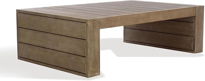 SAFAVIEH Couture Outdoor Collection Santiago Natural Solid Wood Coffee Table
