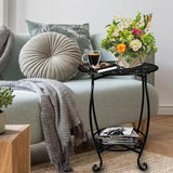 25 Inch High Patio Side Table, 18 Inch Wide Round Metal Side Table - Photo 2