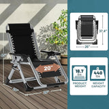 NAIZEA Padded Zero Gravity Chair, Folding Outdoor Lounge Chairs, Adjustable Reclining Camping Chairs with Cup Holder - Photo 2