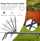 Giantex Patio Chaise Lounge Chair - Set of 2 Sunbathing Chair with Lay Flat Position, 6 Adjustable Positions - Photo 4
